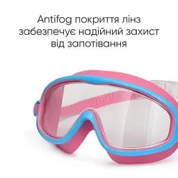 Дитяча маска для плавання Renvo Garsen JR Anti-fog фуксія блакитний OSFM (1SM110-0504) - мініатюра 6