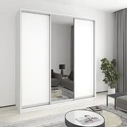 Шкаф-купе трехдверный MebelStar Стандарт AL 2ДСП/Зеркало 220x45x240 см Аляска белый (MBS-1834)