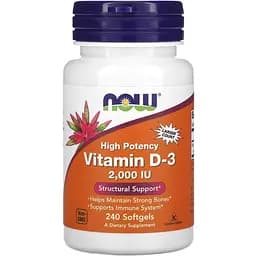 Вітаміни та мінерали Now Vitamin D3 2000 IU 240 капсул