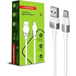 Кабель USB-A to Type-C Euroelectric 100 см 3A білий (100)