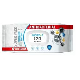 Вологі серветки антибактеріальні Naturelle Antibacterial Silver ions 120 шт. Гігієнічні серветки для рук
