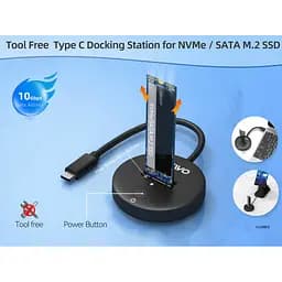 Док-станція для накопичувачів Maiwo M.2 NVMe/SATA SSD to USB3.2 Gen2 USB-C 10Gbps (K1698P2) - мініатюра 5