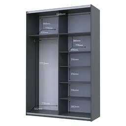 Шафа-купе Doros G-Caiser 2 ДСП 160х60х240 см Дуб Евок/Графітовий (42005074) - мініатюра 7