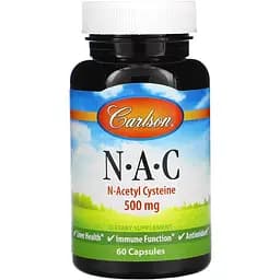 Амінокислота Carlson Labs N-A-C 500 мг 60 капсул