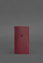 Кожаный чехол для iPhone 12 Бордовый