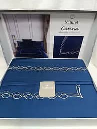 Постільна білизна Naturel Catena Blue Сатин з вишивкою Limasso pbe0051872