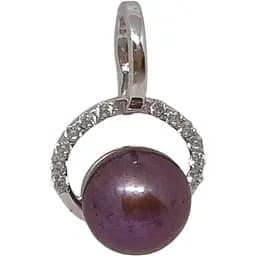 Срібна підвіска Qvaliz з перлами і фіанітами. 90300673 (чорний)