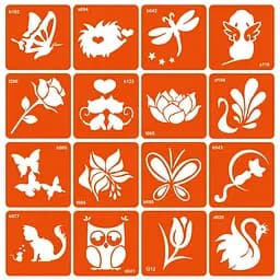 Набір трафаретів для біо-тату Мікс для дівчаток №2 Fresh Tattoo mix_for_girls_simple_2-16