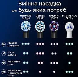 Насадка для зубної електрощітки Braun Oral-B iO RB CBF-8 Ultimate Clean Black (8 шт) - мініатюра 3