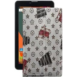 Чохол StatusCASE з екошкіри для планшету Bravis NB753 3G Луі-Вітон-білий