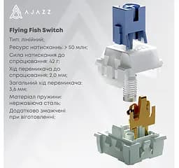 Клавиатура игровая механическая беспроводная Ajazz AK-650B Black RGB Flying Fish Switch Hot-Swap 2.4G/Bluetooth/USB - мініатюра 11