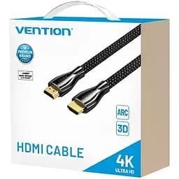 Кабель HDMI M - M, 8.0 м, V2.0, 4K 60Гц, обплетення, Zinc Alloy Type чорний Vention - мініатюра 3