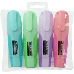Набор текстовых маркеров Pastel, с резиновыми вставками, 4 шт.