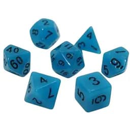 Набор кубиков Glow in the dark 7 Dice Set - Light blue , 7 шт. (g7dglow02)