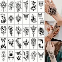 Набір дитячих тимчасових татуювань "Чорні міні №4" Fresh Tattoo black-tattoo-mini-set-4-H - мініатюра 2