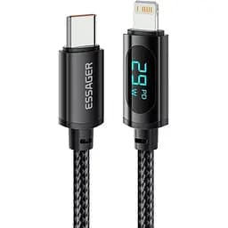Кабель Essager Enjoy LED Digital Display USB Charging Cable Type C to Lightning 29W 1 м чорний (EXCTL-XY01-P)