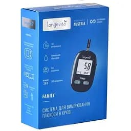 Глюкометр Longevita Family + 10 тест смужок