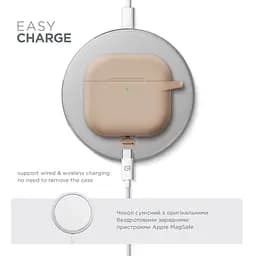 Силіконовий чохол для навушників Apple AirPods 4, Hang Case, пудровий, ультратонкий захисний кейс товщиною 2 мм, захист від подряпин, пилу та ударів, компактний, з карабіном для кріплення, ArmorStandart (ARM81291) - мініатюра 7