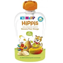 Органічне фруктове пюре HIPP HiPPiS Pouch Банан-Груша-Манго, 100 г