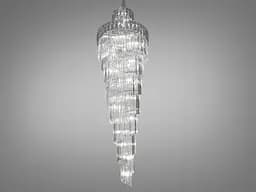 Вражаюча кришталева люстра в сучасному стилі під 52 лампи, хром