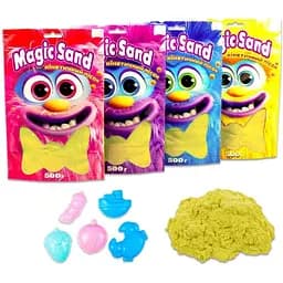 Кінетичний пісок Strateg Magic sand в пакеті 500 г 39403-5 Жовтий shop (4823113865184)