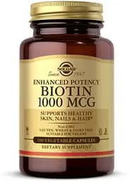 Вітаміни та мінерали Solgar Biotin 1000 mcg, 100 вегакапсул