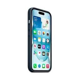 Чехол для Apple iPhone 15 Plus, FineWoven Case with MagSafe, синий, защитная накладка из материала FineWoven, противоударный, для iPhone, защита всего корпуса, поддержка беспроводной зарядки и MagSafe, (ARM71980) - мініатюра 3