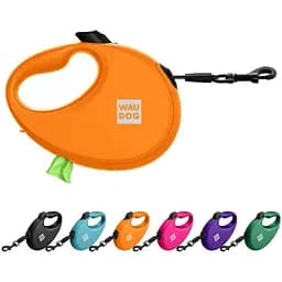 Повідець-рулетка для собак Waudog R-leash з контейнером для пакетів, світловідбивна стрічка, L до 40 кг, 5 м помаранчевий - мініатюра 7