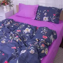 Простирадло MirSon Сатин 22-1356 Of wind flowers 240х220 см бузкове