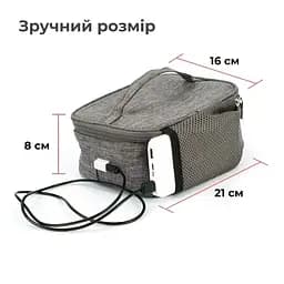 Термосумка Supretto для їжі з підігрівом від USB сіра (91500001) - мініатюра 6