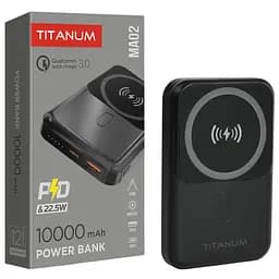 Повербанк з бездротовою зарядкою 10000mAh Titanium MA02 22.5W Black (TPB-MA02-B)