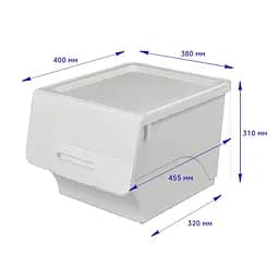 Білий контейнер для зберігання 45.5x38x31cm SW-00002420 - мініатюра 3