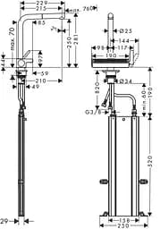 Змішувач Hansgrohe Aquno Select М81 250 2jet кухонний з витяжним виливом Sbox 73830800 Stainless Steel Нержавіюча сталь - мініатюра 6