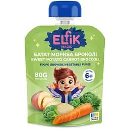 Пюре овощное Elfik Magic Батат-Морковь-Броколи 80 г 10 шт.