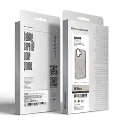 Чехол для Apple iPhone 16 Plus, Uniq MagCase, бежевый, противоударный, панель-накладка с MagSafe, ударопрочный TPU+PC, с магнитом MagSafe, поддержка полноценной беспроводной зарядки, ArmorStandart (ARM79503) - мініатюра 6