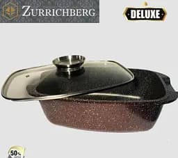 Гусятниця Zurrichberg ZBP-7102 з мармуровим покриттям з кришкою 32 см 5.6 л Бордо - мініатюра 6