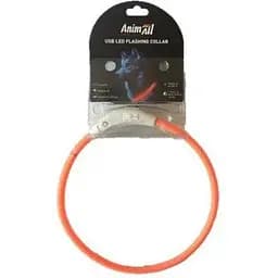 Нашийник для котів і собак AnimAll Світиться 35 см, оранжевий
