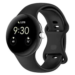 Силіконовий ремінець на смарт годинник Google Pixel Watch 41mm/2 41mm/3 41mm/4 41mm, Silicone, black, зі зручною застібкою, на фітнес браслет, ArmorStandart (ARM75420)