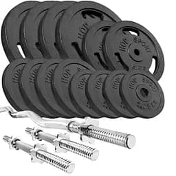 Набір Hop-Sport Strong з прямим і гантельними грифами 79 кг