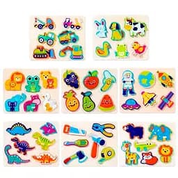 Деревянная игрушка Рамка-вкладыш 2в1 (пазлы), 22.5x18x1 см (в ассортименте)