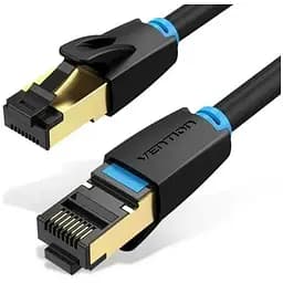 Патч-корд 10м, S/FTP cat 8 RJ-45 black Vention (IKABL)