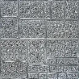 Декоративна 3D панель Wall Sticker SW-00000187 самоклеюча 700х700х6 мм камінь срібло (153)