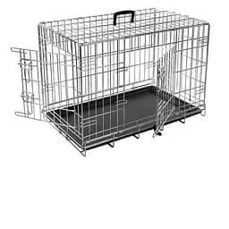 Flamingo Wire Cage фламинго клітка для собак двохдверна з ручкою та висувним піддоном 77х47х54 см