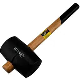 Киянка гумова Сталь з дерев'яною ручкою чорна 900 г