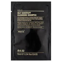 Шампунь очищувальний проти жирної лупи Previa E4.02 Oily Dandruff Cleansing Shampoo 10 мл - мініатюра 1
