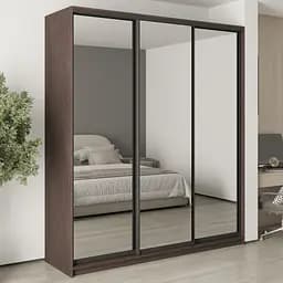 Шкаф-купе трехдверный MebelStar Стандарт BG 3 Зеркала 210x45x240 см Дуб ристрето (MBS-8835)
