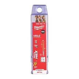 Свердло по металу RedHEX SHOCKWAVE HSS-TiN MILWAUKEE, діаметр 4,5х76х29мм, (10шт), пластикова коробка