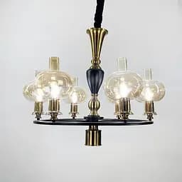 Класична підвісна люстра з 7 янтарними плафонами | Арт. ZL 1570/6 A | Line F