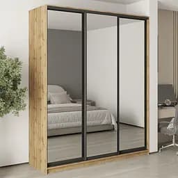 Шафа-купе тридверна MebelStar Комбо BG 3 Дзеркала 200x60x240 см Дуб тахо (MBS-9940)