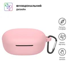 Силіконовий чохол для навушників Xiaomi Redmi Buds 4 Lite, Hang Case, рожевий, ультратонкий захисний кейс товщиною 2 мм, захист від подряпин, пилу та ударів, компактний, з карабіном для кріплення, ArmorStandart (ARM73547) - мініатюра 2